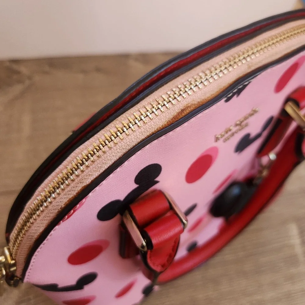 Kate Spade New York Disney Parks Mickey Mouse Ears Pink Red Purse Tote Bag READ